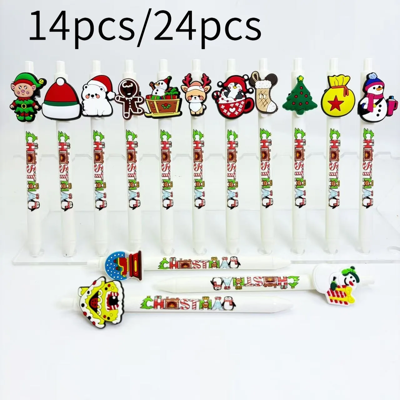 14Pcs/24Pcs Creative Christmas Winter Themed Ballpoint Pens Christmas Hat, Snowman Crystal Ball Retractable Ballpoint Pens White Pen Barrel Student Writing Gift Pens
14Pcs/24Pcs Creative Christmas Winter Themed Ballpoint Pens Christmas Hat, Snowman Crystal Ball Retractable Ballpoint Pens White Pen Barrel Student Writing Gift Pens