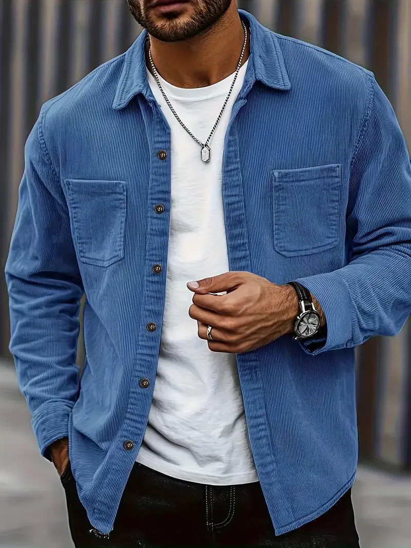 Men's Trendy Corduroy Shirt Jacket Spring Autumn Vintage Hong Kong Style Fashion Outerwear for Gentlemen
Men's Trendy Corduroy Shirt Jacket Spring Autumn Vintage Hong Kong Style Fashion Outerwear for Gentlemen