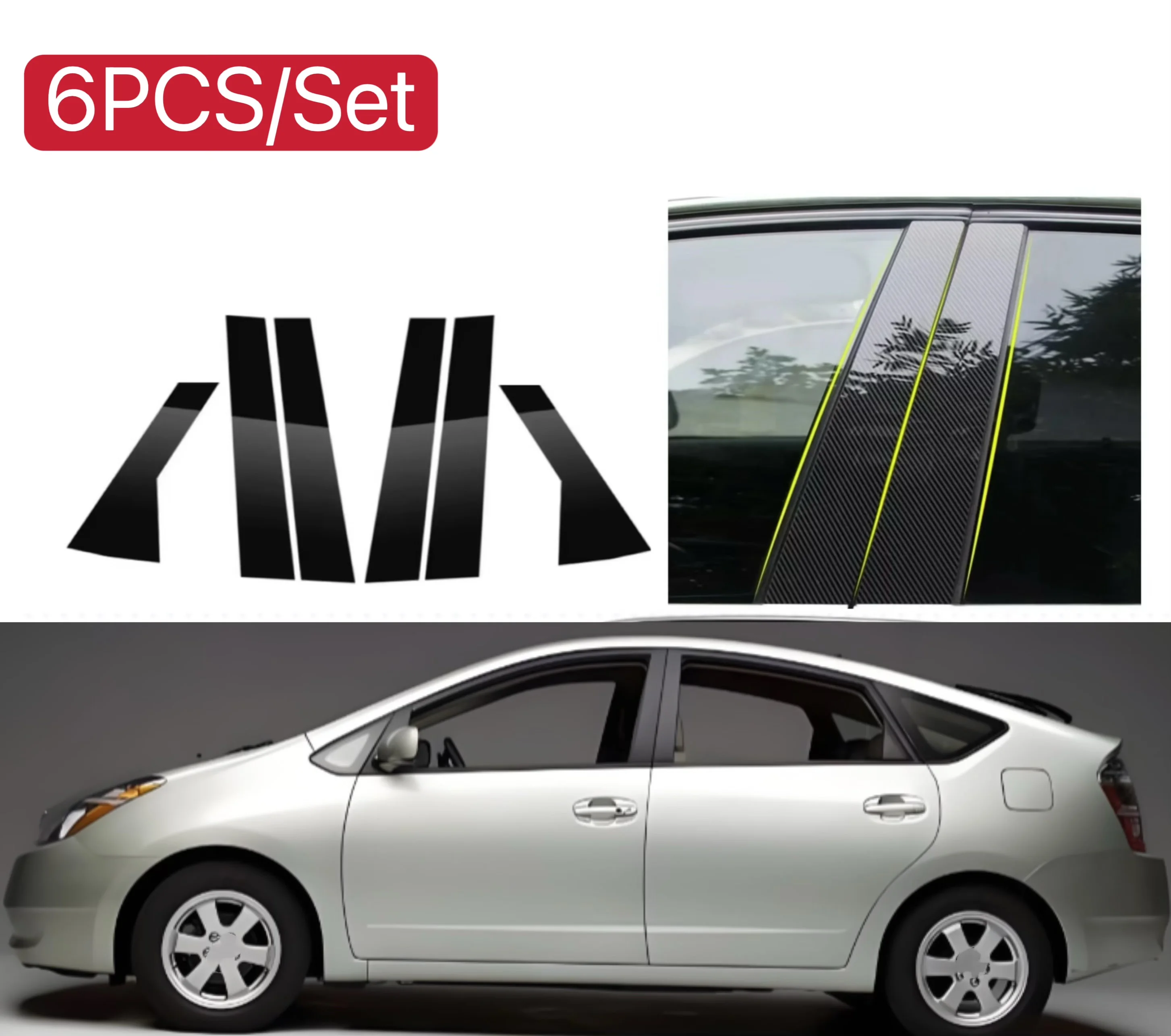6PCS Silver Carbon Glossy Black Pillar Post Fit For Toyota Prius 20 XW20 2004-2009 Door Moulding Sticker Cover Window Trim
6PCS Silver Carbon Glossy Black Pillar Post Fit For Toyota Prius 20 XW20 2004-2009 Door Moulding Sticker Cover Window Trim