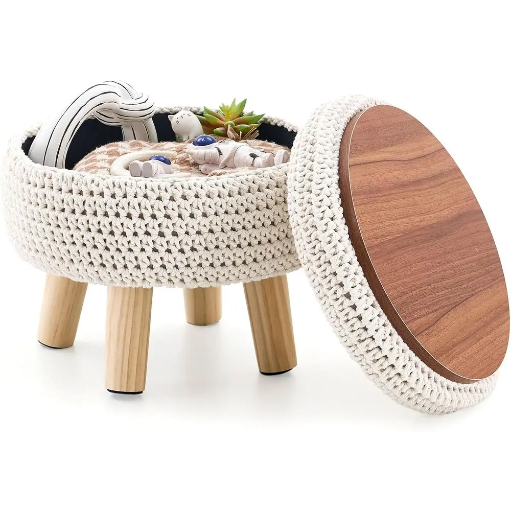 Round Storage Ottoman oot Rest Cotton Braided oot Stool Pou Ottoman with Solid Wood Legs ootstool with Storage Shoe Changing Sto
Round Storage Ottoman oot Rest Cotton Braided oot Stool Pou Ottoman with Solid Wood Legs ootstool with Storage Shoe Changing Sto