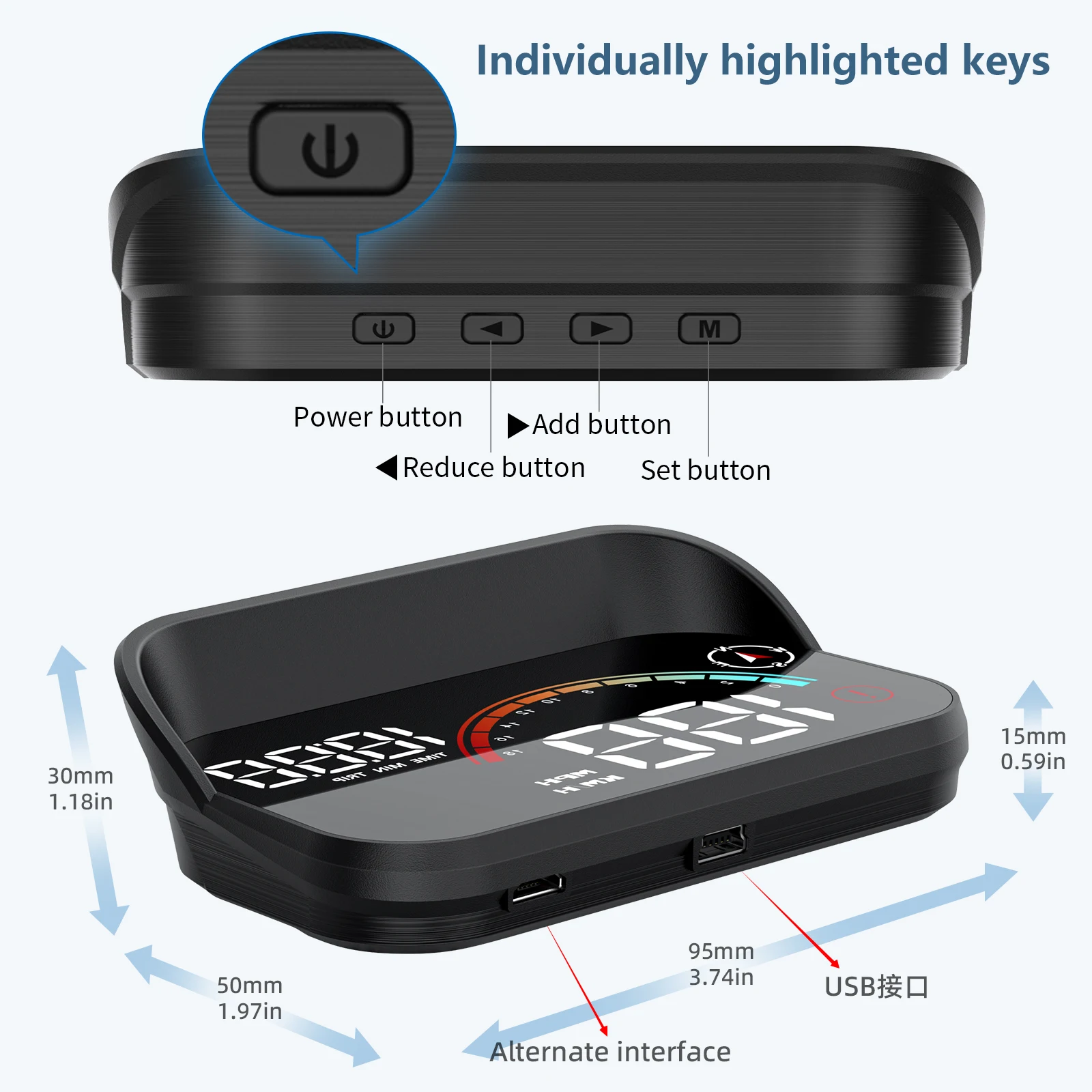 GPS HUD M22 Universal Car Head up Display Smart Speedometer MPH KM/H Screen Windshield Projector Clock Compass for All Cars
GPS HUD M22 Universal Car Head up Display Smart Speedometer MPH KM/H Screen Windshield Projector Clock Compass for All Cars