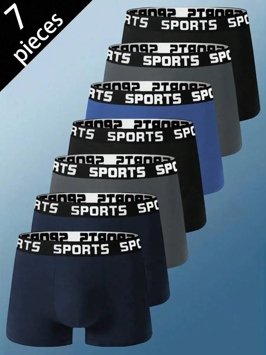7 Pcs Mens Solid Color Boxer Briefs With Letter Waistband Elastic Comfortable Underwear
7 Pcs Mens Solid Color Boxer Briefs With Letter Waistband Elastic Comfortable Underwear