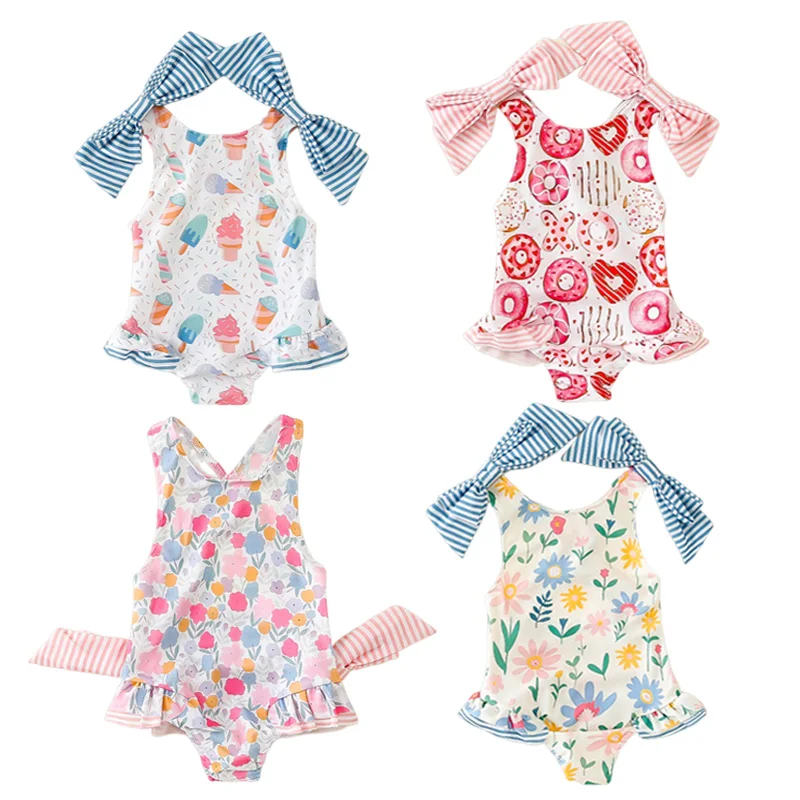 Baby Girls Bow Strap One-Piece Swimsuit Kids Ice Cream Donut Floral Backless Jumpsuitg Summer Hawaii Beachwear Pool Swimwear
Baby Girls Bow Strap One-Piece Swimsuit Kids Ice Cream Donut Floral Backless Jumpsuitg Summer Hawaii Beachwear Pool Swimwear