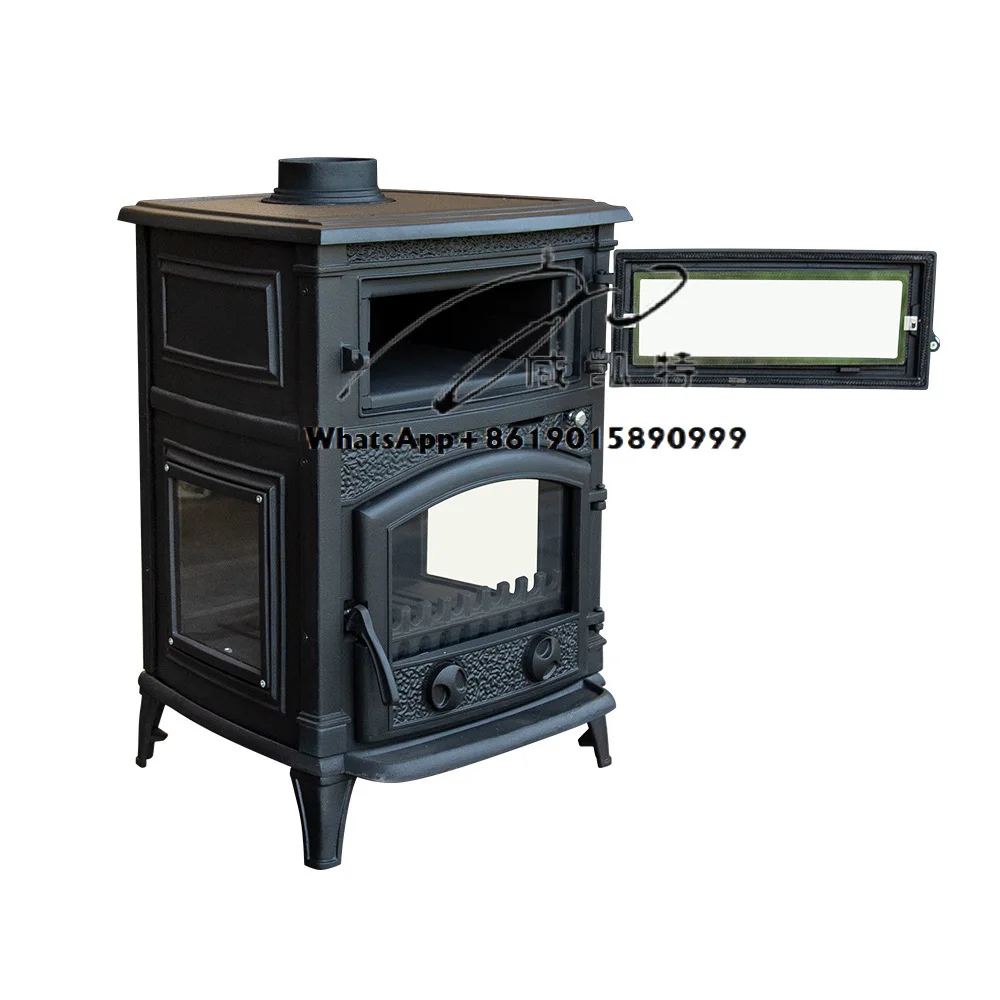 Classical indoor living room with oven heating stove Winter household high-power cast iron wood-burning real fire fireplace 
Classical indoor living room with oven heating stove Winter household high-power cast iron wood-burning real fire fireplace
