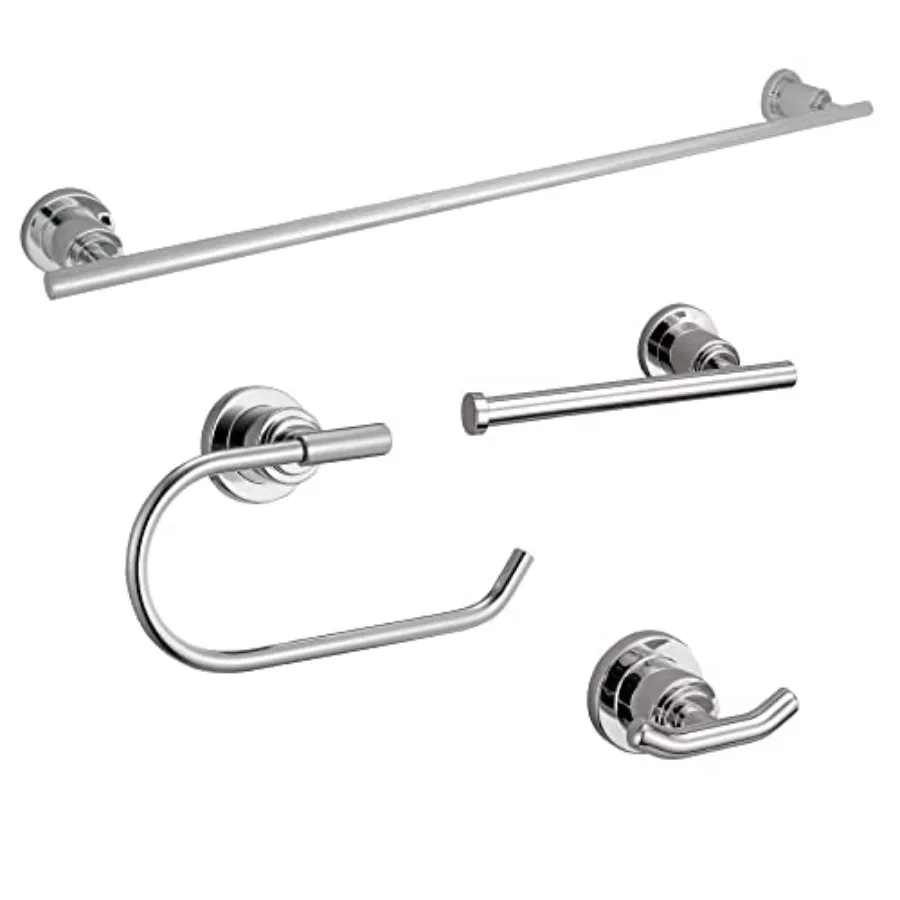 Bathroom hardware set for residential use, polished chrome finish, sleek modern design, corrosion-resistant metal construction,
Bathroom hardware set for residential use, polished chrome finish, sleek modern design, corrosion-resistant metal construction,