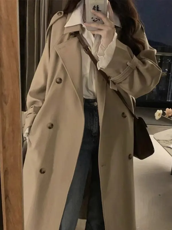 Женское пальто средней длины в корейском стиле, осенне-зимняя новинка, ветровка, верхняя одежда с длинными рукавами
Женское пальто средней длины в корейском стиле, осенне-зимняя новинка, ветровка, верхняя одежда с длинными рукавами