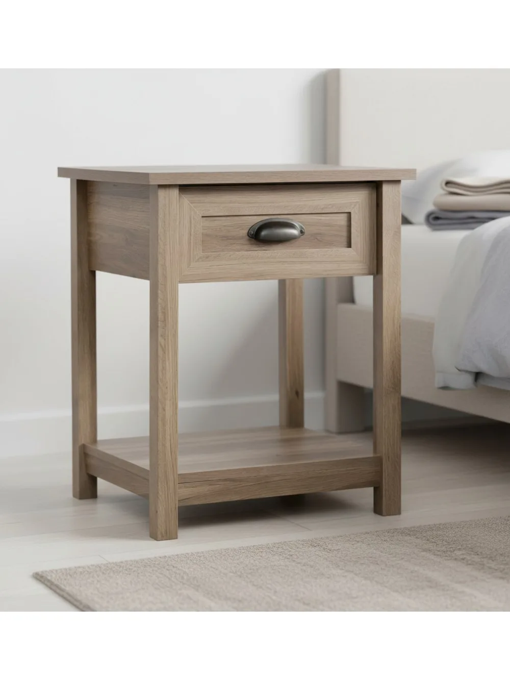 Rustic Wood Nightstand with Storage Drawer, Salt Oak Finish Side Table for Bedroom Living Room
Rustic Wood Nightstand with Storage Drawer, Salt Oak Finish Side Table for Bedroom Living Room
