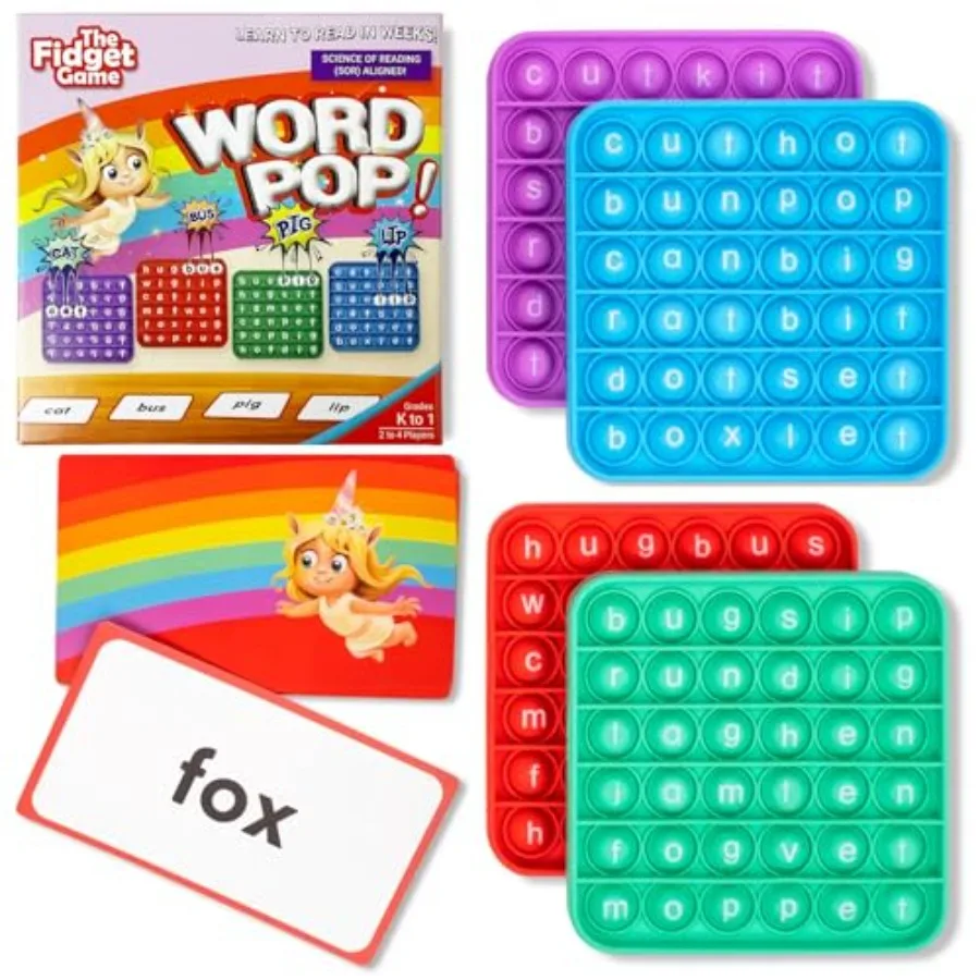 Word Pop, CVC Word Games for 4-6 - Learn to Read in Weeks - Multisensory Reading and Phonics Interactive Board Game Ideal for P
Word Pop, CVC Word Games for 4-6 - Learn to Read in Weeks - Multisensory Reading and Phonics Interactive Board Game Ideal for P