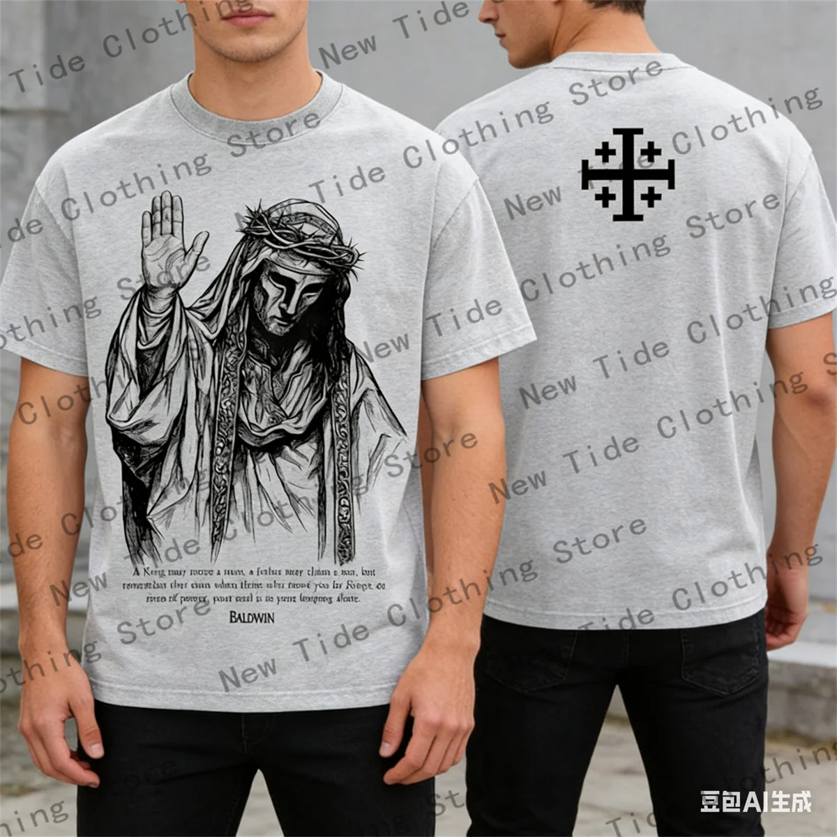 Camiseta de algodón para hombre talla europea Baldwin Iv of Jerusalem ,Crusader cuello redondo manga corta estampado Casual Top
Camiseta de algodón para hombre talla europea Baldwin Iv of Jerusalem ,Crusader cuello redondo manga corta estampado Casual Top