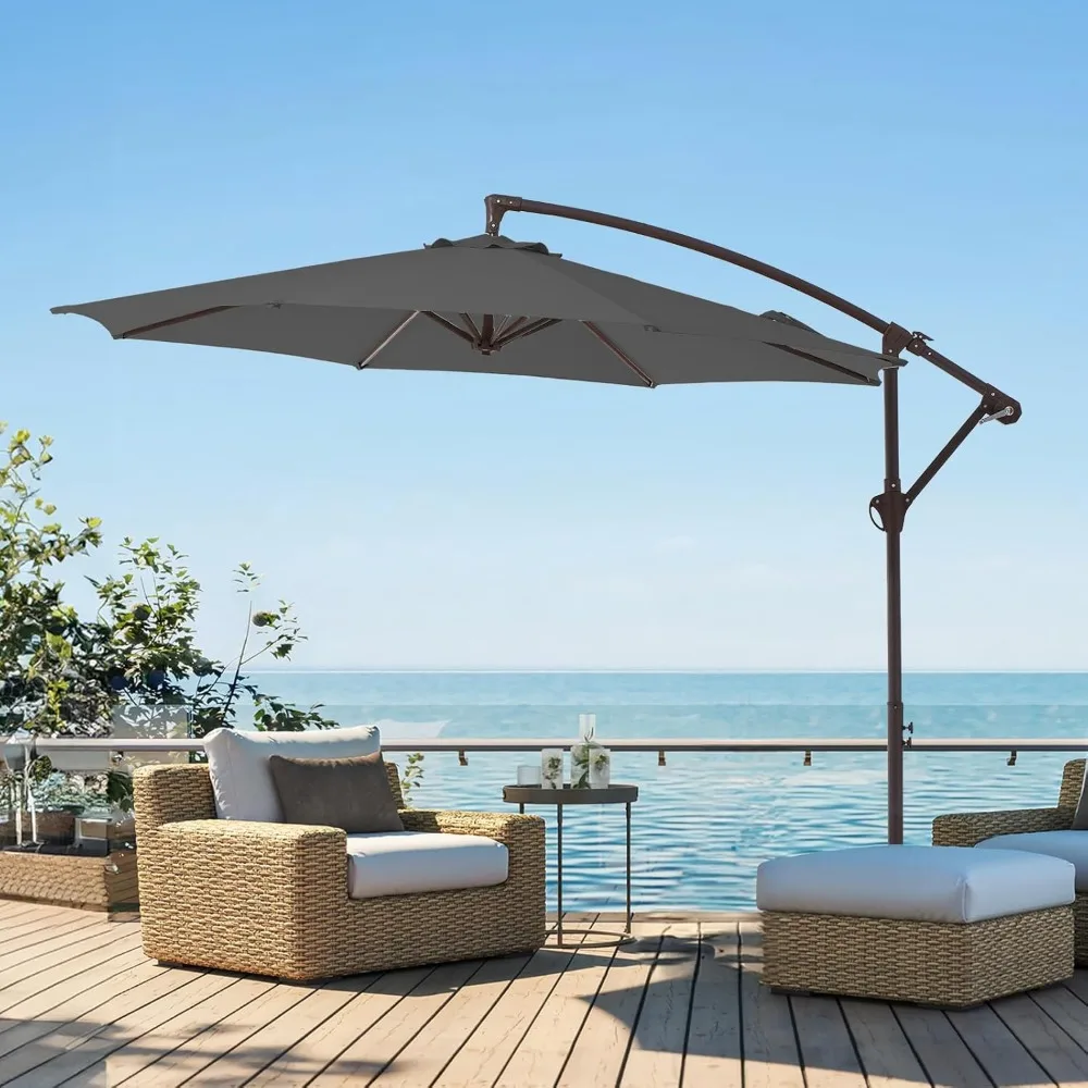 10FT Patio Umbrella, Outdoor Offset Cantilever Umbrella with Sturdy 8 Ribs, Easy Tilt Adjustment for Backyard Pool Garden,Custom
10FT Patio Umbrella, Outdoor Offset Cantilever Umbrella with Sturdy 8 Ribs, Easy Tilt Adjustment for Backyard Pool Garden,Custom