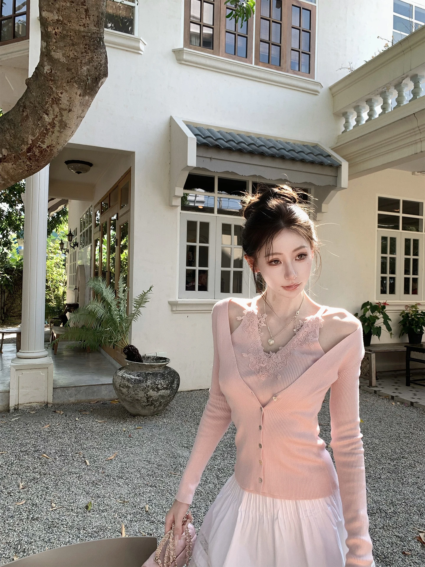 Slim Fit Knitted Sweater Pink Blue Lenzing Flower Design Two Piece Appearances Girl's Daily Wear Long Sleeve Button Closure
Slim Fit Knitted Sweater Pink Blue Lenzing Flower Design Two Piece Appearances Girl's Daily Wear Long Sleeve Button Closure