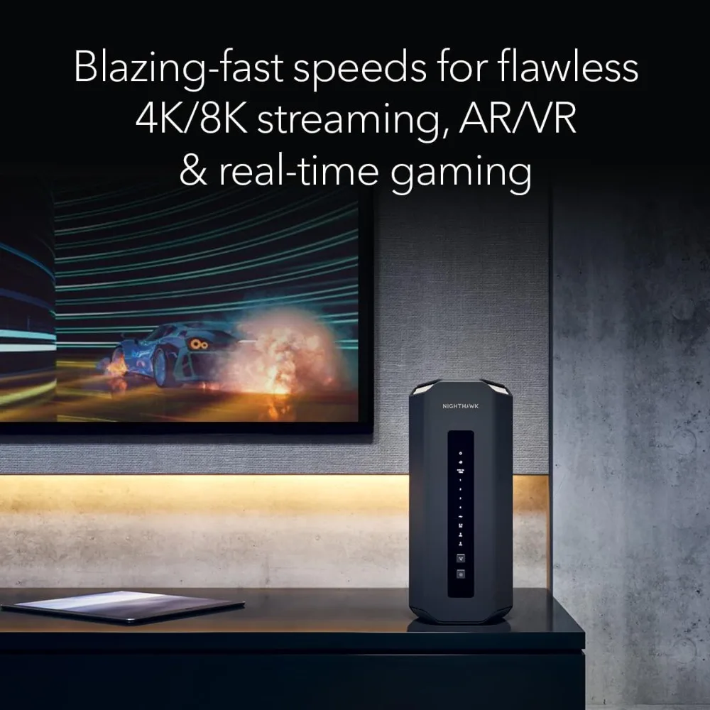 Nighthawk Tri-Band WiFi 7 Router (RS700S) - Security Features, BE19000 Wireless Speed (up to 19Gbps)
Nighthawk Tri-Band WiFi 7 Router (RS700S) - Security Features, BE19000 Wireless Speed (up to 19Gbps)