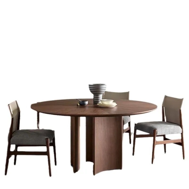 French retro solid wood round table household small apartment dining room round dining table black walnut round
French retro solid wood round table household small apartment dining room round dining table black walnut round