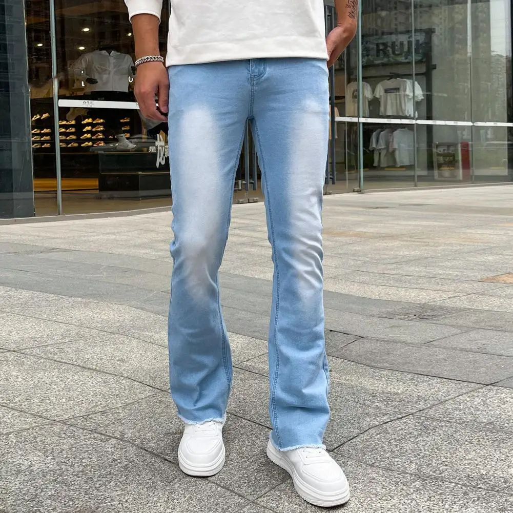 Versatile Men Jeans Versatile Men's Regular Fit Denim Jeans with Zipper Button Placket Solid Color Flared Trousers for Street
Versatile Men Jeans Versatile Men's Regular Fit Denim Jeans with Zipper Button Placket Solid Color Flared Trousers for Street