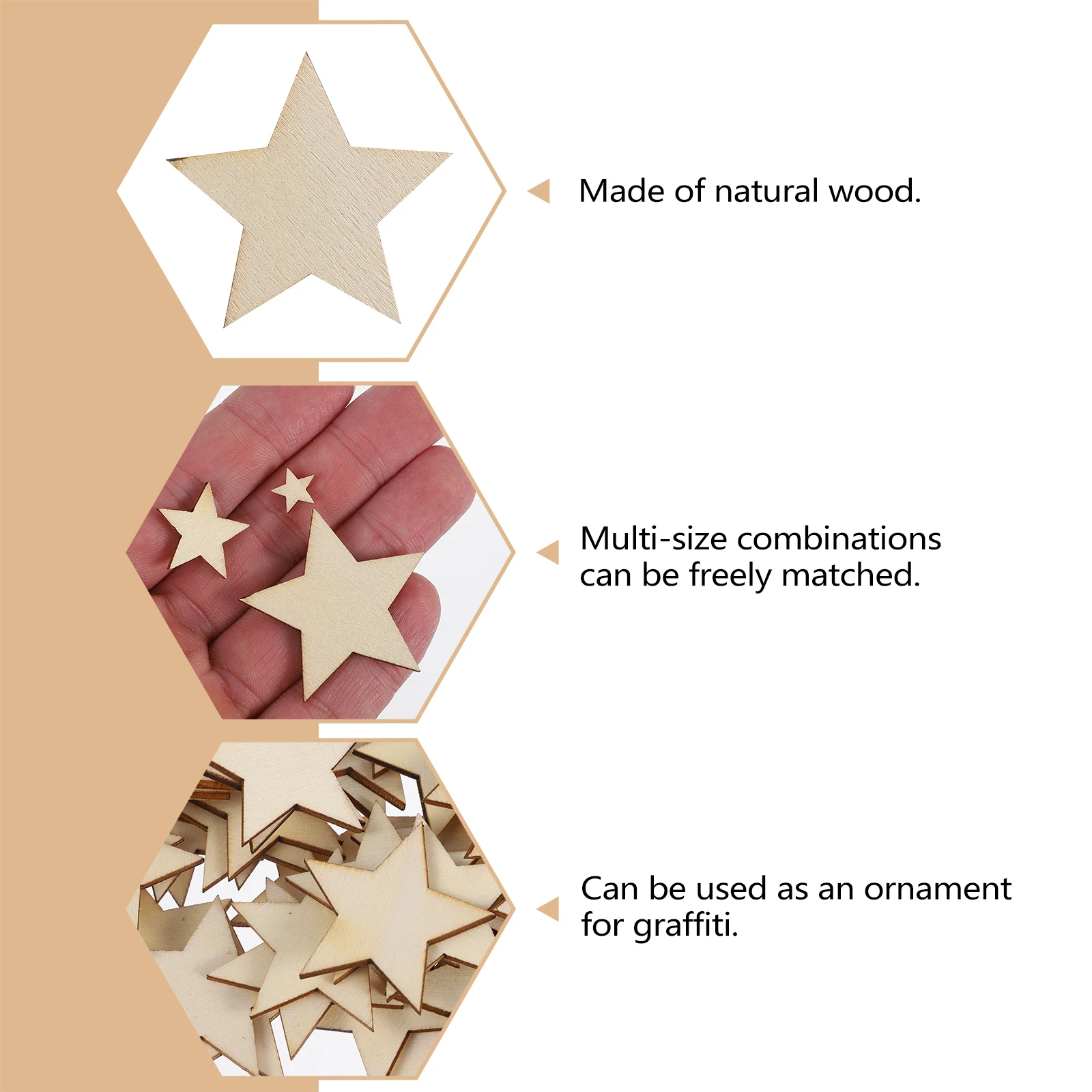 300 Pcs Star Shape Wood Slices Unfinished Wooden Pieces Blank Chip DIY Craft Project nament Holiday Sewing Accessories
300 Pcs Star Shape Wood Slices Unfinished Wooden Pieces Blank Chip DIY Craft Project nament Holiday Sewing Accessories