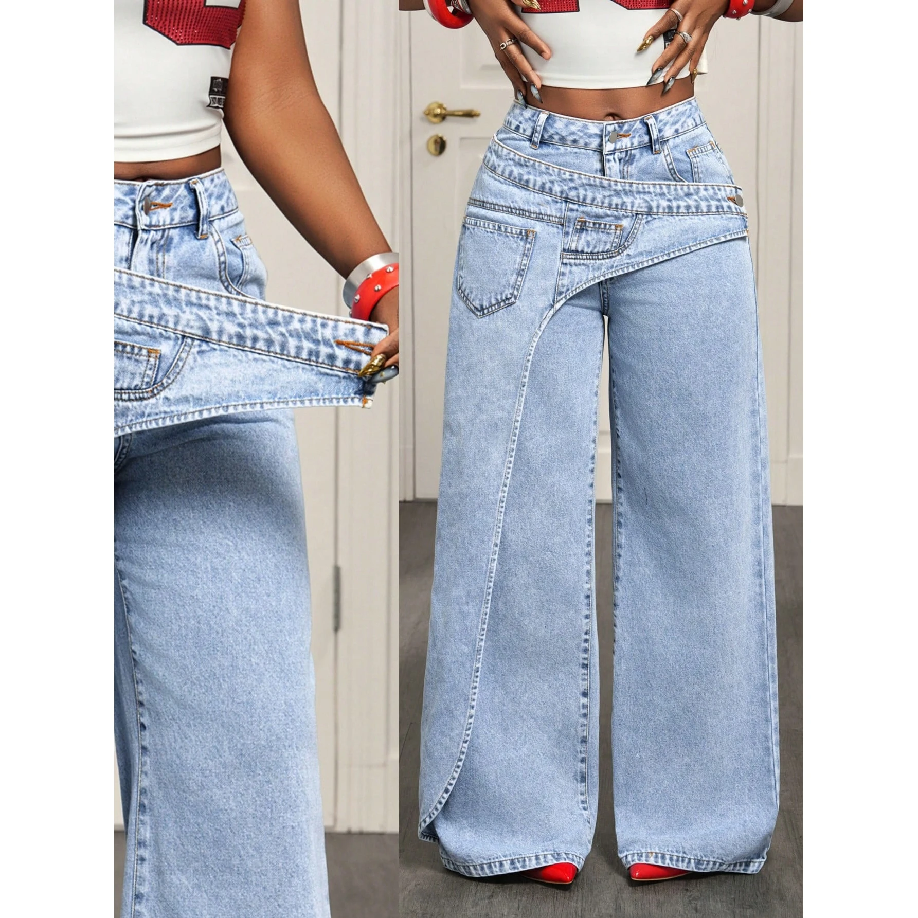 Casual Trendy Women's Jeans All-Match Outdoor Leisure Straight Leg Natural Waist Denim Fabric No Brand Cross-Border Design
Casual Trendy Women's Jeans All-Match Outdoor Leisure Straight Leg Natural Waist Denim Fabric No Brand Cross-Border Design