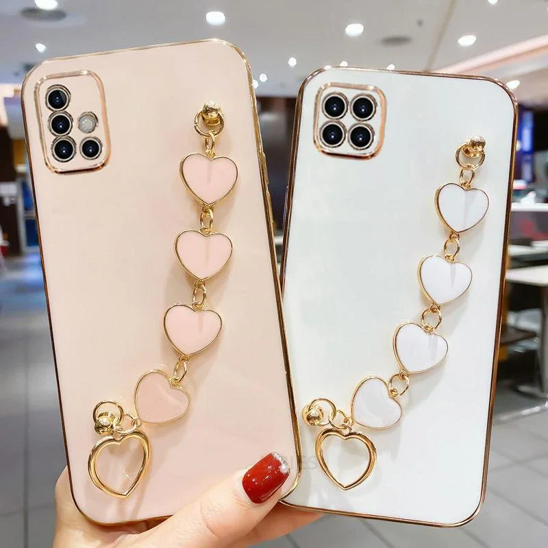 A 12 22 51 71 31 Fashion Plating Love Heart Bracelet Chain Case On For Samsung Galaxy A22 A12 4G 5G A51 A71 A31 A21S Band Cover
A 12 22 51 71 31 Fashion Plating Love Heart Bracelet Chain Case On For Samsung Galaxy A22 A12 4G 5G A51 A71 A31 A21S Band Cover