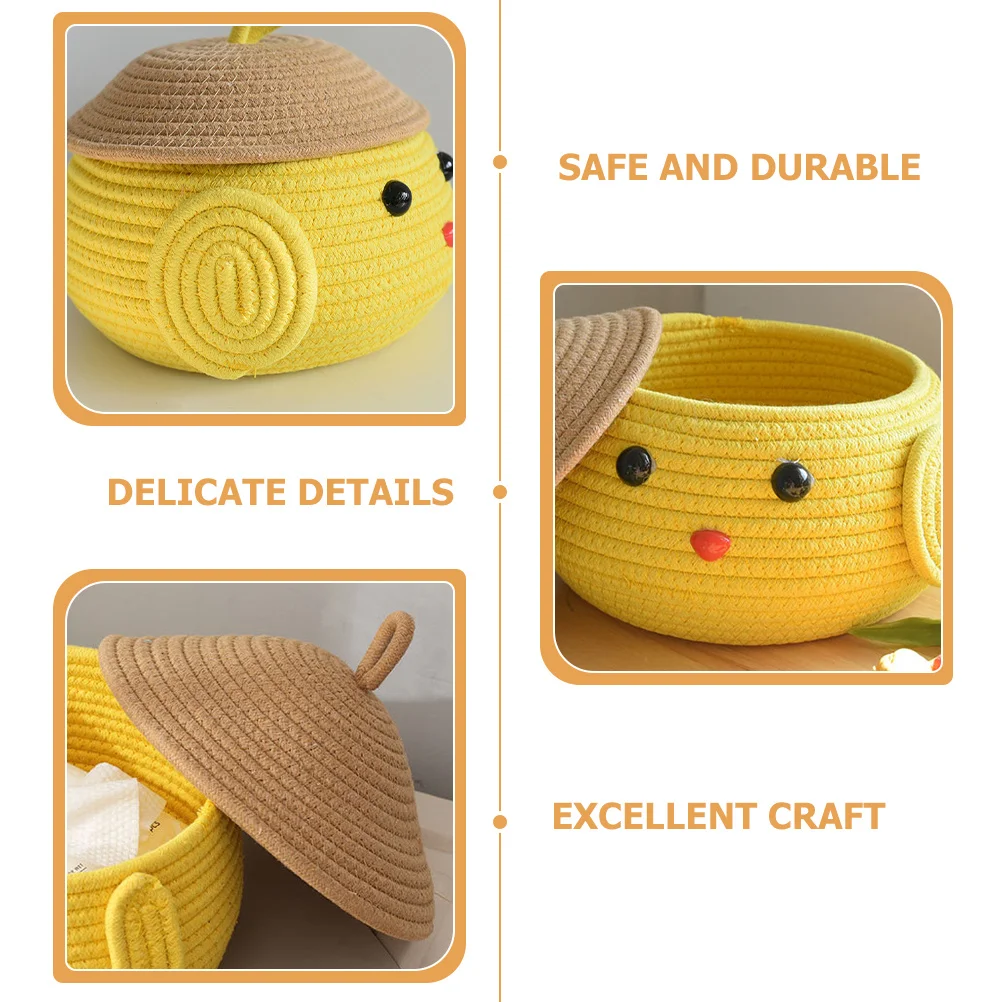 Egg Storage Baskets Cotton Rope Woven Chick Shape Creative Design for Housewarming Gift Multi- Supplies
Egg Storage Baskets Cotton Rope Woven Chick Shape Creative Design for Housewarming Gift Multi- Supplies