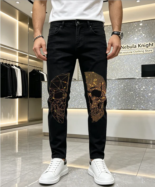 Bling Rhinestone Men Elastic Stretch Jeans Summer Thin Denim Slim Fit Casual Walking Trousers
Bling Rhinestone Men Elastic Stretch Jeans Summer Thin Denim Slim Fit Casual Walking Trousers