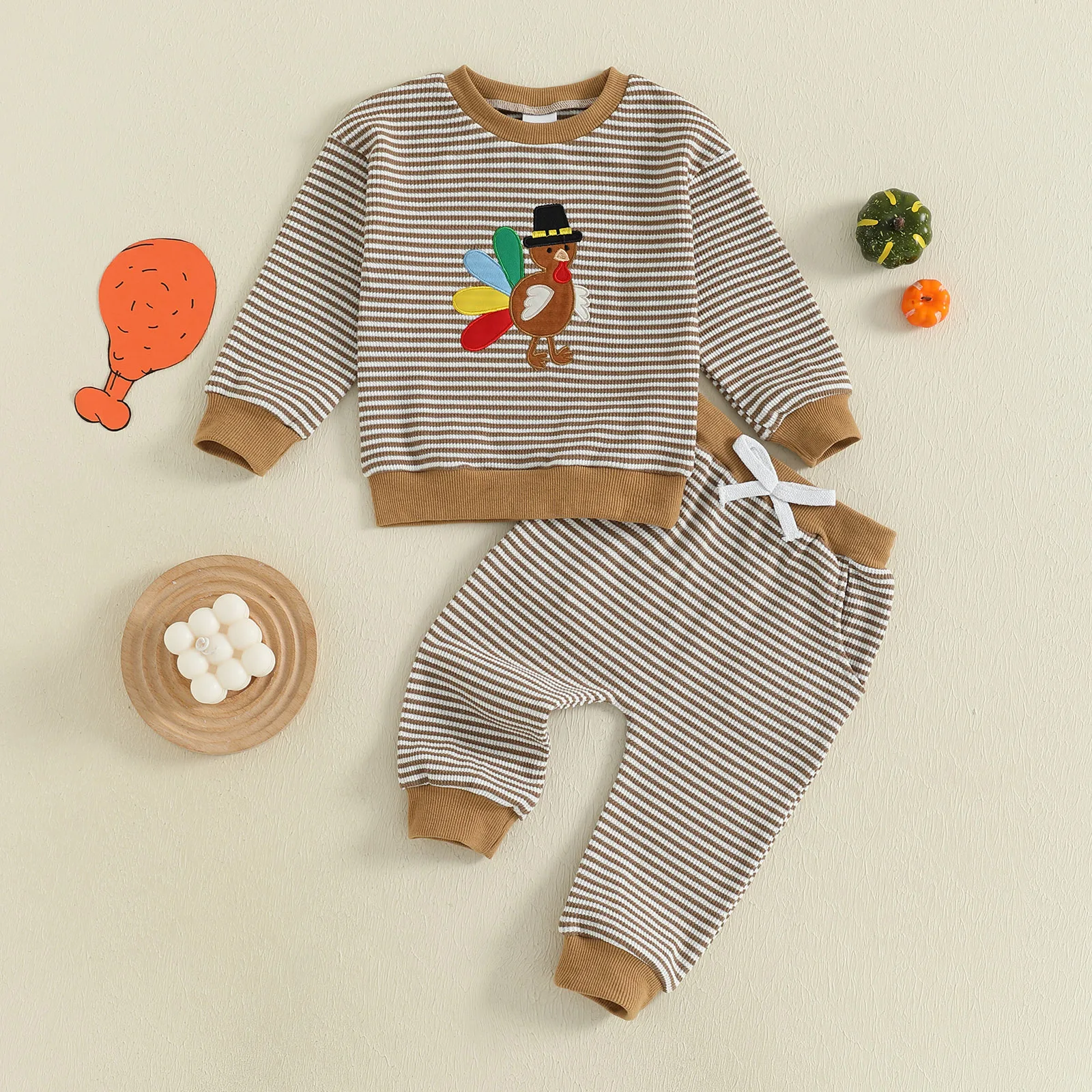 Одежда на День Благодарения для маленьких мальчиков, топы с длинными рукавами и турецкой вышивкой в полоску, брюки с эластичной резинкой на талии, осенний наряд из 2 предметов
Одежда на День Благодарения для маленьких мальчиков, топы с длинными рукавами и турецкой вышивкой в полоску, брюки с эластичной резинкой на талии, осенний наряд из 2 предметов