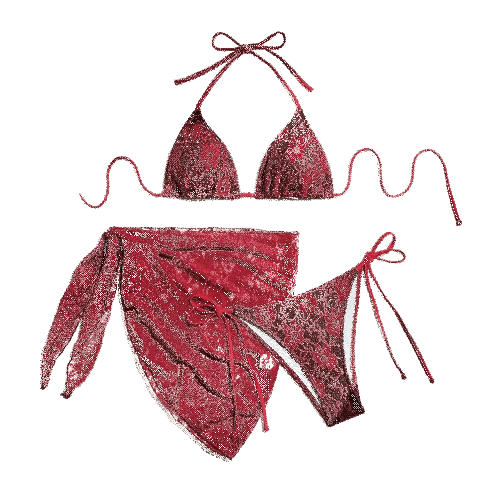 Casual Halter Sexy Brazilian Bikini Set Mesh Nylon Three-Piece Swimwear Cover Skirt Red Swimsuits Bathing
Casual Halter Sexy Brazilian Bikini Set Mesh Nylon Three-Piece Swimwear Cover Skirt Red Swimsuits Bathing