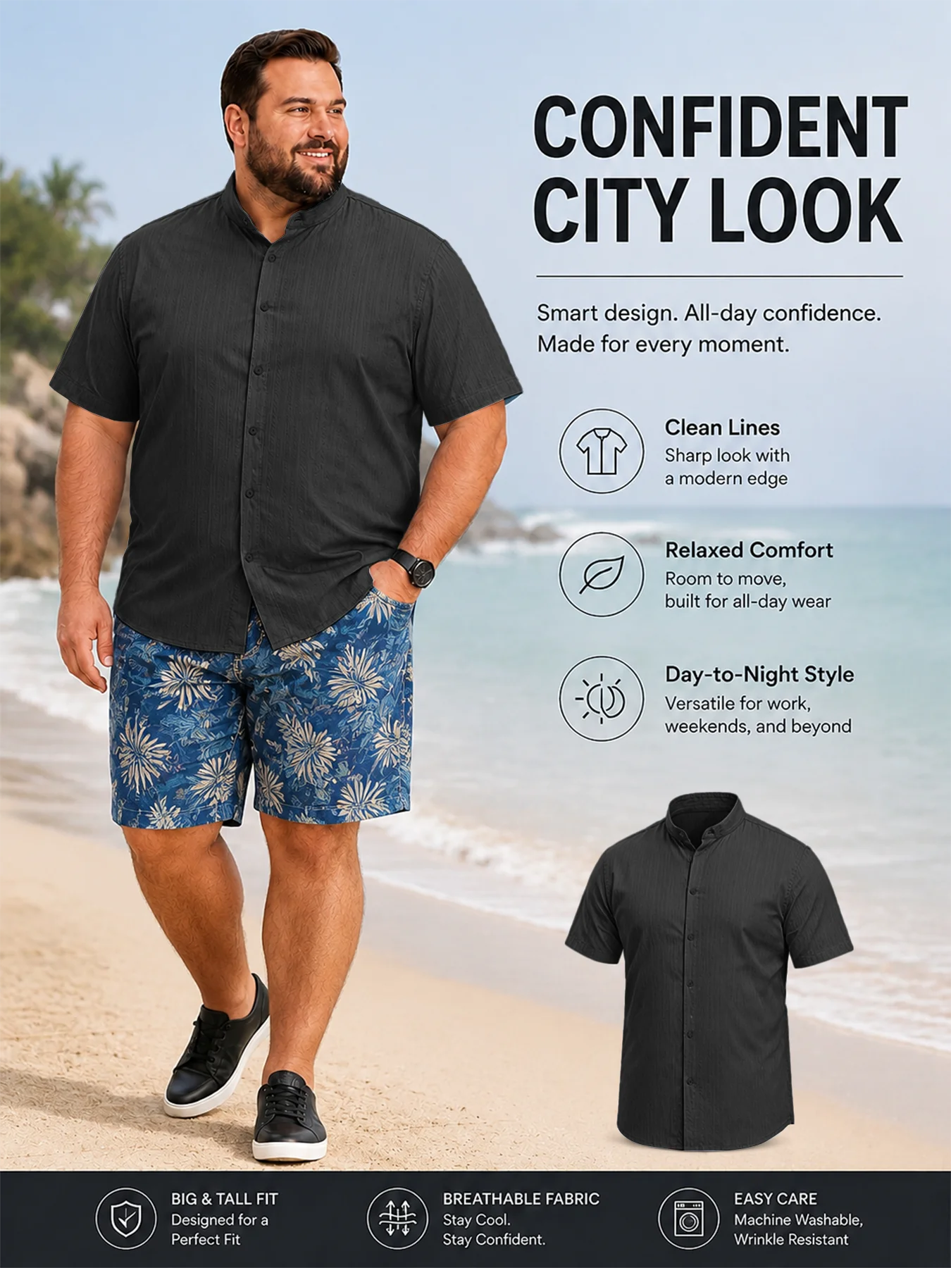 Plus Size Men Casual Shirt 2XL-6XL Summer Breathable Short Sleeve Button Down Beach Vacation Textured Soft Fabric Loose Fit Big
Plus Size Men Casual Shirt 2XL-6XL Summer Breathable Short Sleeve Button Down Beach Vacation Textured Soft Fabric Loose Fit Big