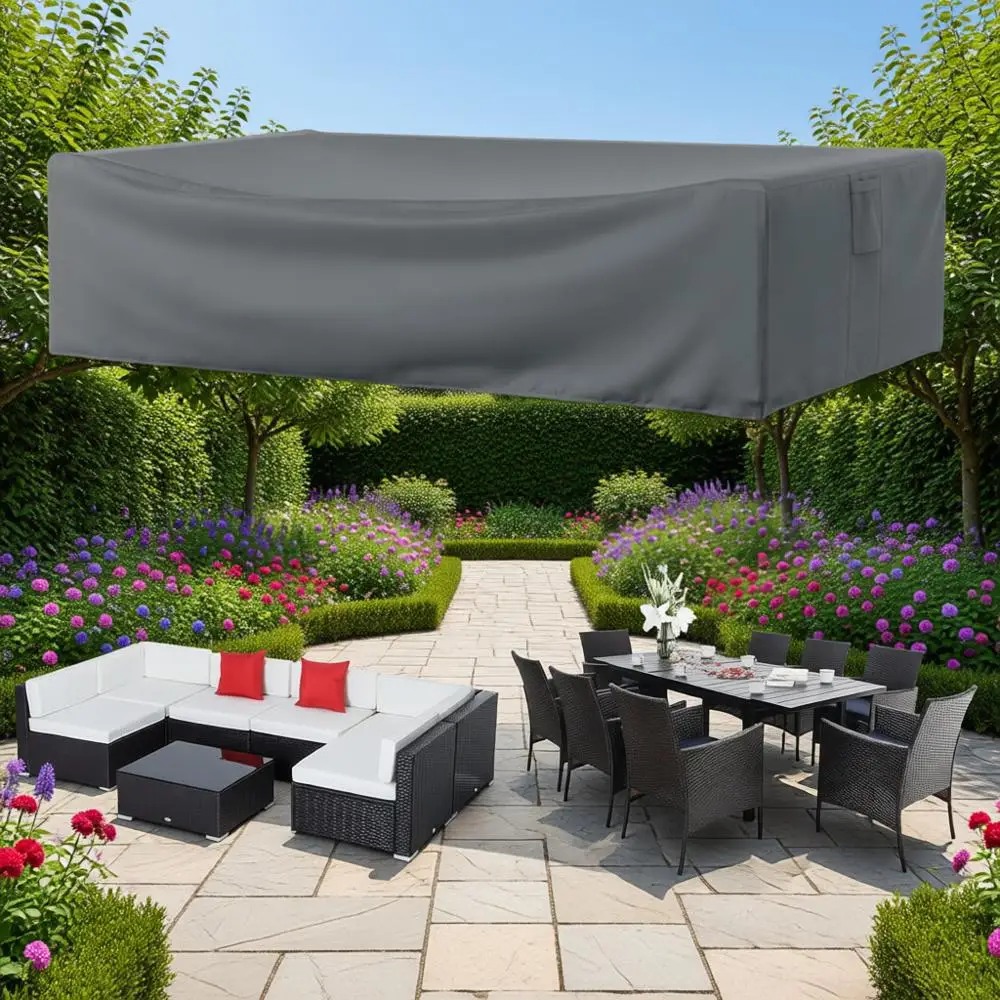 Прочный водонепроницаемый чехол для уличной мебели для стола, стульев и секционного дивана, 126x64x28 дюймов, серый
Прочный водонепроницаемый чехол для уличной мебели для стола, стульев и секционного дивана, 126x64x28 дюймов, серый