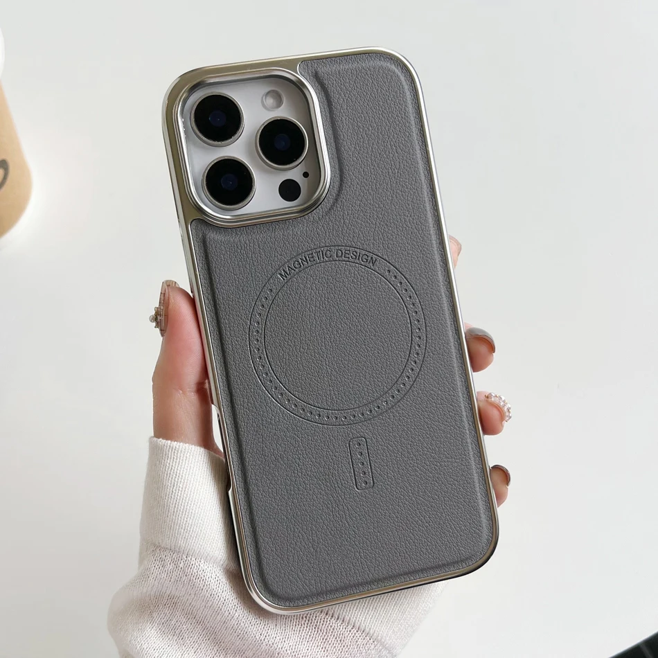 Роскошный кожаный магнитный чехол для телефона для iPhone Magsafe 16, 15, 14, 13 Pro Max, противоударный жесткий чехол с беспроводной зарядкой
Роскошный кожаный магнитный чехол для телефона для iPhone Magsafe 16, 15, 14, 13 Pro Max, противоударный жесткий чехол с беспроводной зарядкой