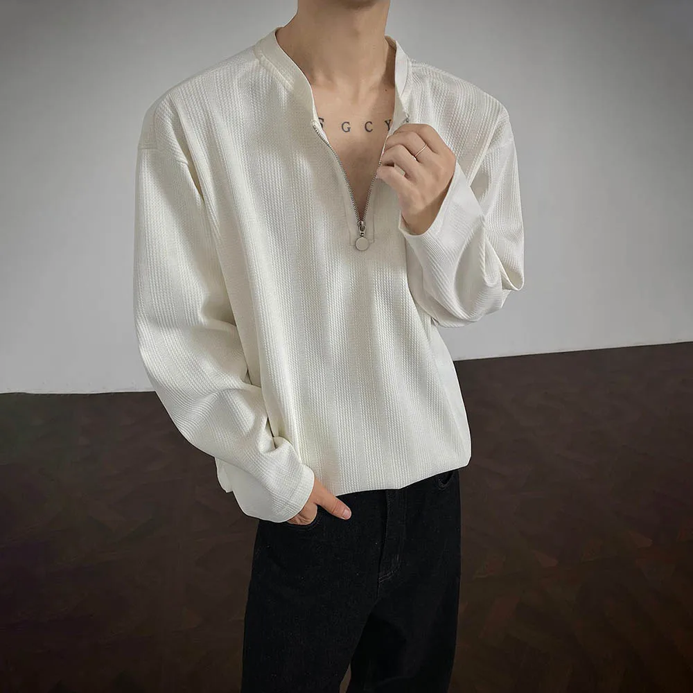 Men's Solid Color Half-Zip Long-Sleeved T-Shirt Retro Japanese Fashion Trend Street Loose Casual Breathable Autumn Men's Tops
Men's Solid Color Half-Zip Long-Sleeved T-Shirt Retro Japanese Fashion Trend Street Loose Casual Breathable Autumn Men's Tops