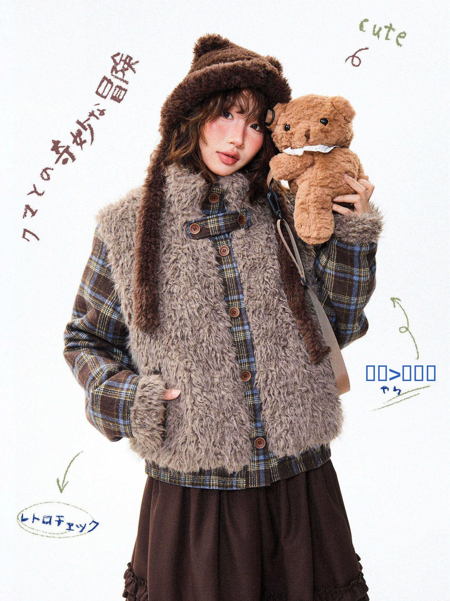 Young Stage Vintage Plaid Splicing Lamb Fur Jaet Women's Winter Thi Warm Lazy Loose Cotton Coat Straight Tube Sle
Young Stage Vintage Plaid Splicing Lamb Fur Jaet Women's Winter Thi Warm Lazy Loose Cotton Coat Straight Tube Sle