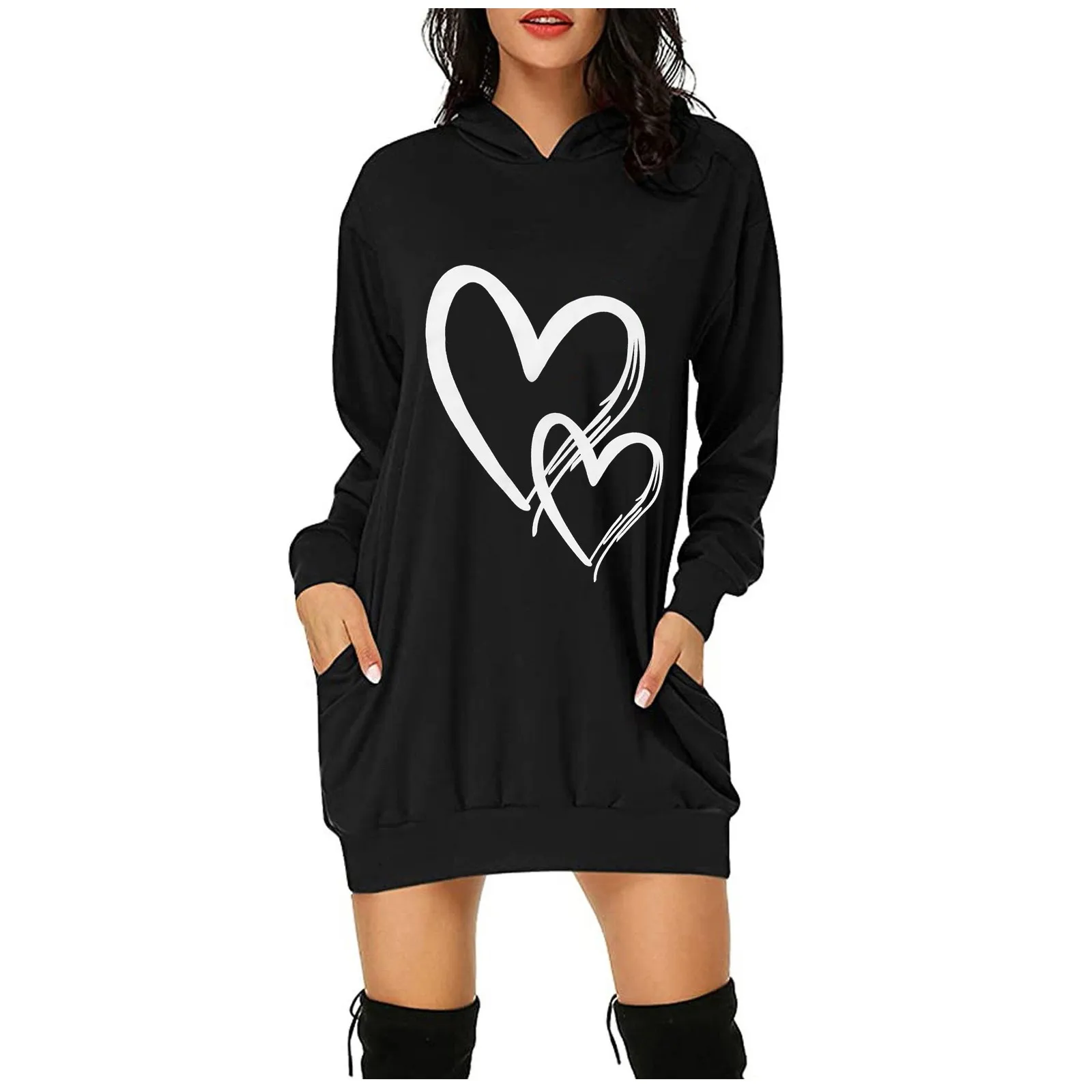 Size Large Dresses Double Dress Comfortable And Hooded Love Ladies Printed Buttocks Womens Loose Fit Dress Tie Dress Women
Size Large Dresses Double Dress Comfortable And Hooded Love Ladies Printed Buttocks Womens Loose Fit Dress Tie Dress Women