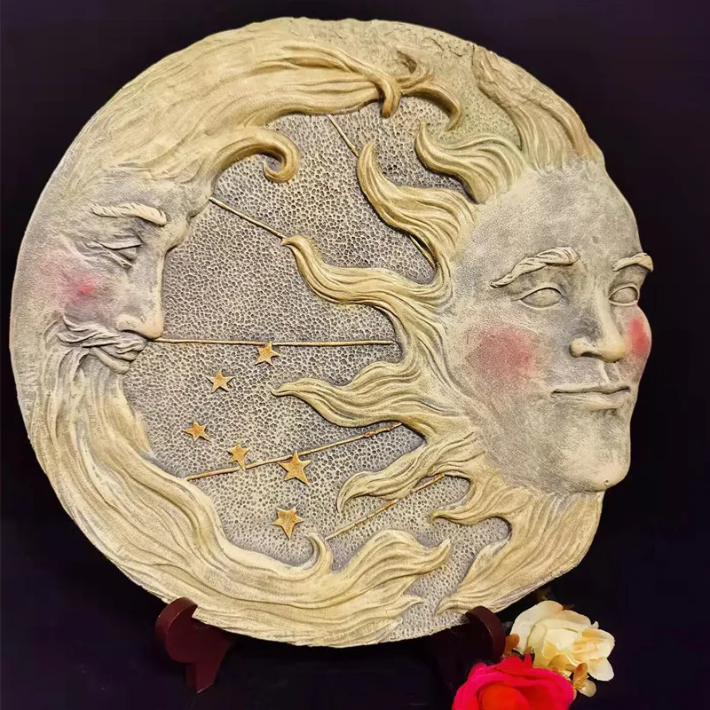 Silicone mold sun and moon statue diy gypsum concrete products wall decoration home decoration tools
Silicone mold sun and moon statue diy gypsum concrete products wall decoration home decoration tools