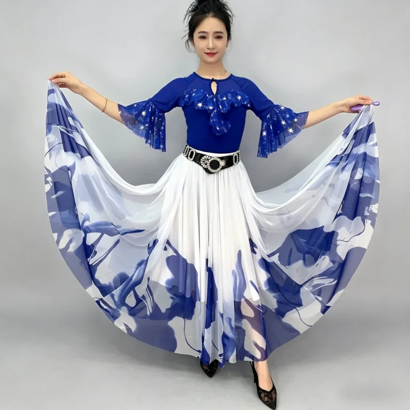 360 Degrees Ballet Dance Skirts Women Elegant Long Gradient Flowy Skirt Gymnastics Practice Dancewear Classical Dancing Costume
360 Degrees Ballet Dance Skirts Women Elegant Long Gradient Flowy Skirt Gymnastics Practice Dancewear Classical Dancing Costume