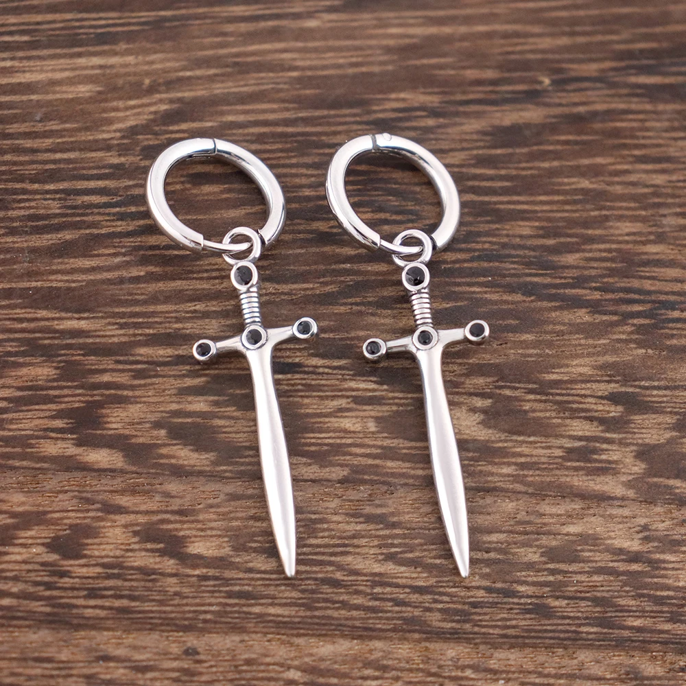 Stainless Steel Classic Viking Sword Drop Earrings Trendy Crystal Dagger Earring for Women Popular Charm Jewelry Gift Wholesale
Stainless Steel Classic Viking Sword Drop Earrings Trendy Crystal Dagger Earring for Women Popular Charm Jewelry Gift Wholesale