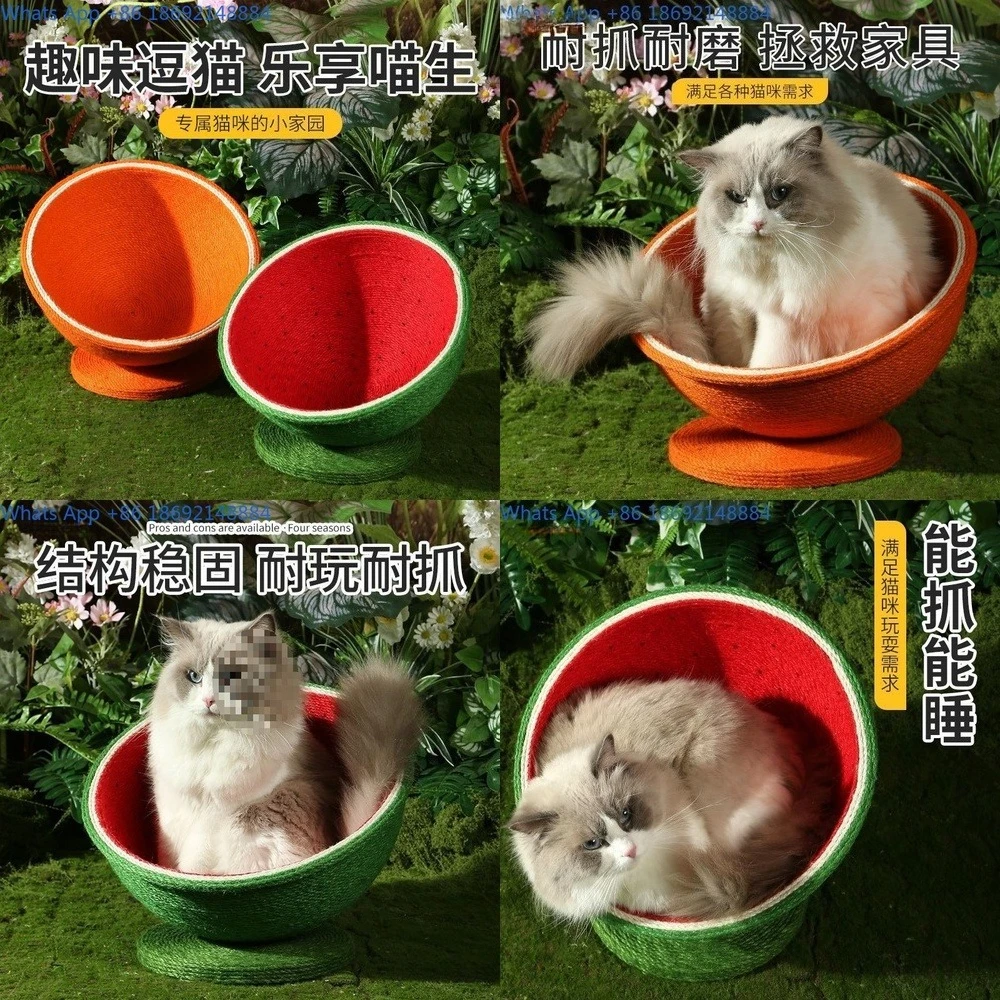 Cat Scratching Post Watermelon Shaped Cat Tree with Scratcher and Bucket Play Area for Large Cats Indoor Outdoor Use Durable
Cat Scratching Post Watermelon Shaped Cat Tree with Scratcher and Bucket Play Area for Large Cats Indoor Outdoor Use Durable
