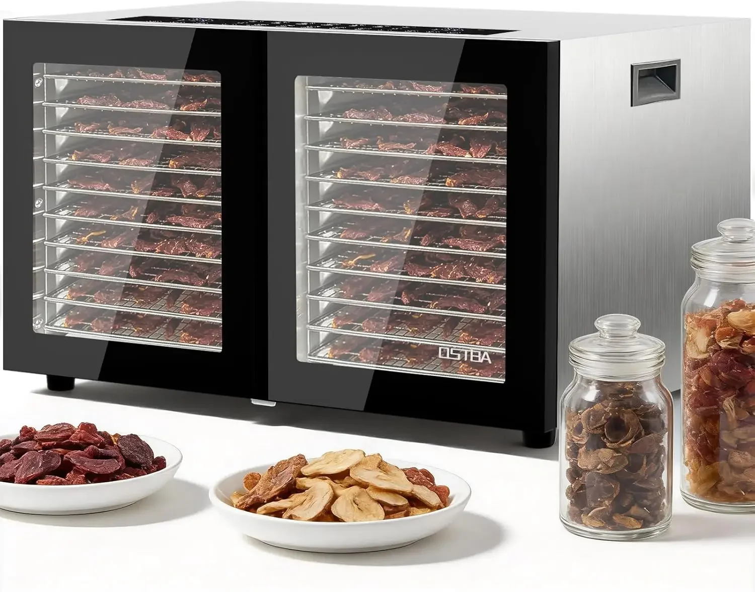 Dual Zone Food Dehydrator, 20 Stainless Steel Trays, 1300W Dual Layer Food Dryer, 180℉ Adjustable Temp, 48H Digital Timer, 10 Pr
Dual Zone Food Dehydrator, 20 Stainless Steel Trays, 1300W Dual Layer Food Dryer, 180℉ Adjustable Temp, 48H Digital Timer, 10 Pr
