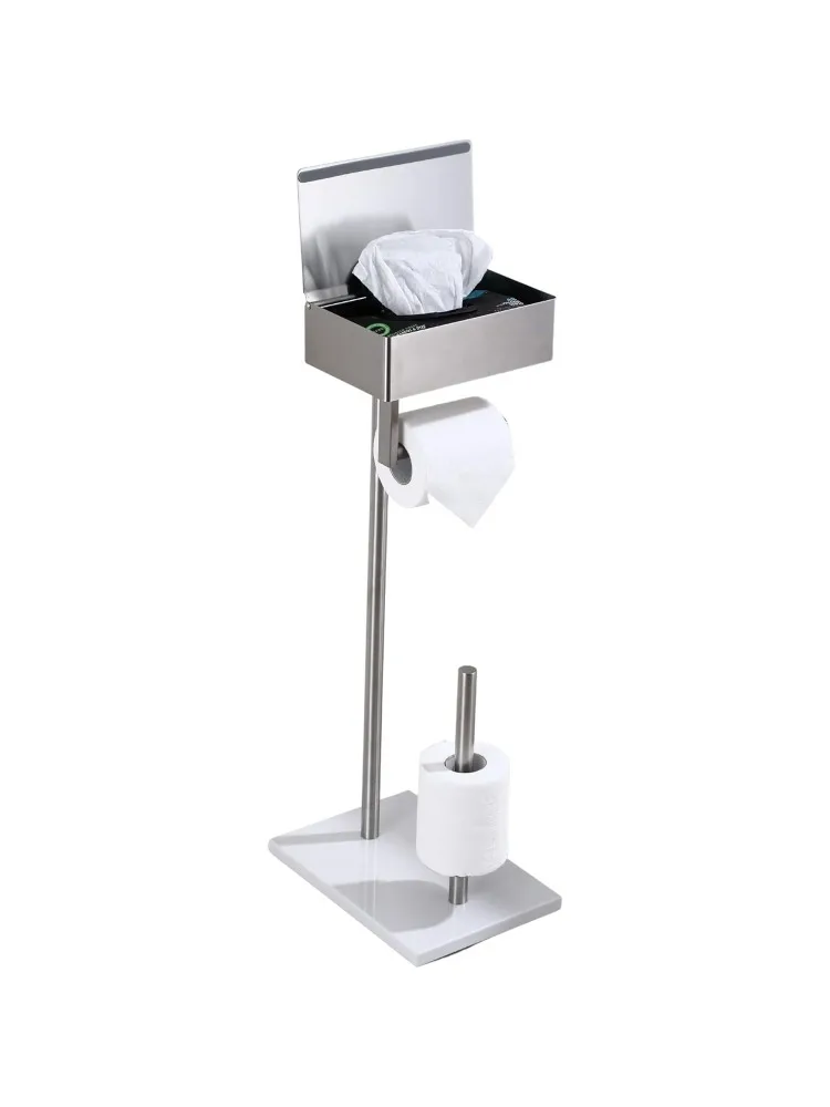 Brushed Nickel Toilet Paper Holder Free Standing Toilet Paper Holder with Storage - Toilet Paper Stand and Tissue Holder
Brushed Nickel Toilet Paper Holder Free Standing Toilet Paper Holder with Storage - Toilet Paper Stand and Tissue Holder