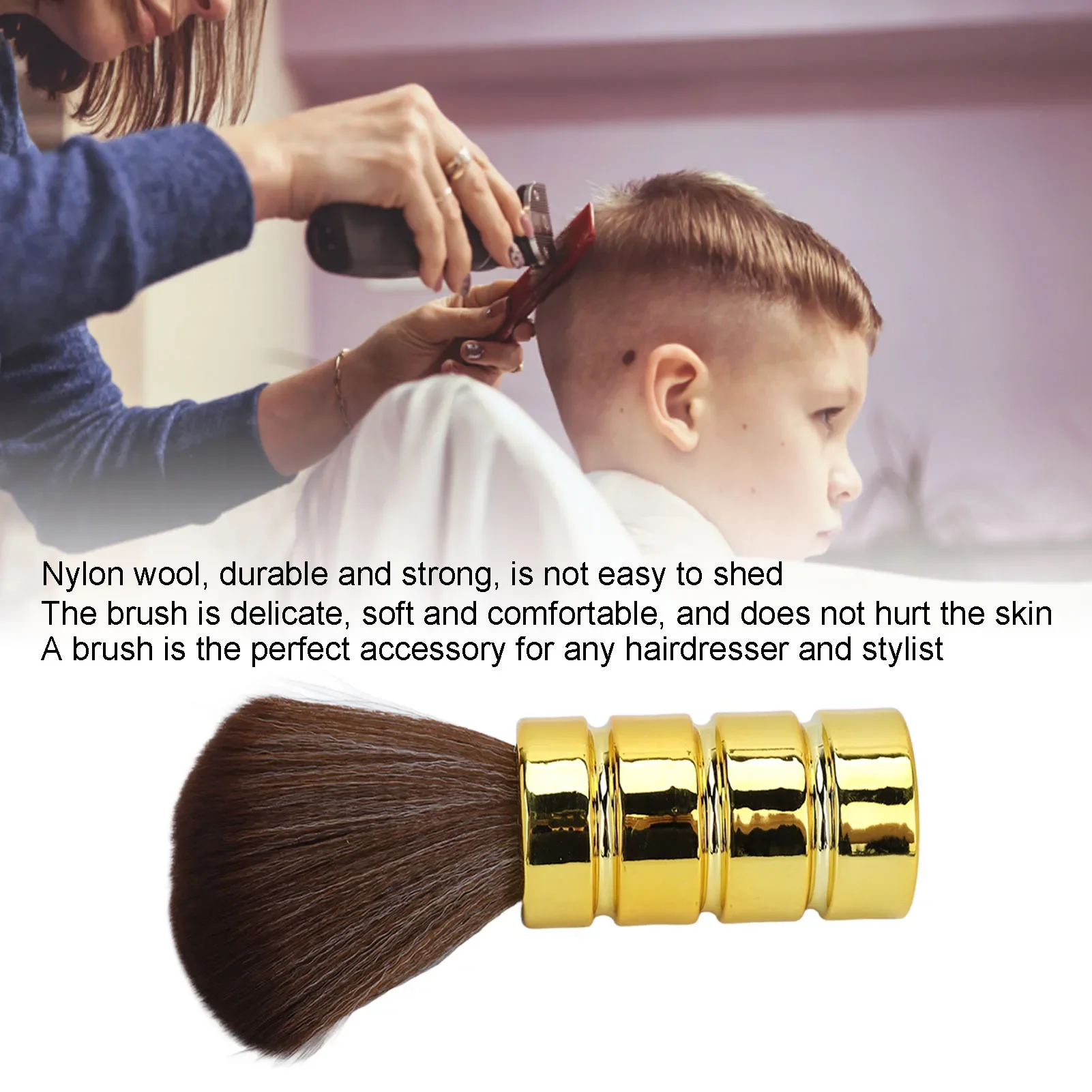 Barber Neck Duster Brush Soft Gentle Electroplating Process Professional Neck Cleaning Brush Gold
Barber Neck Duster Brush Soft Gentle Electroplating Process Professional Neck Cleaning Brush Gold
