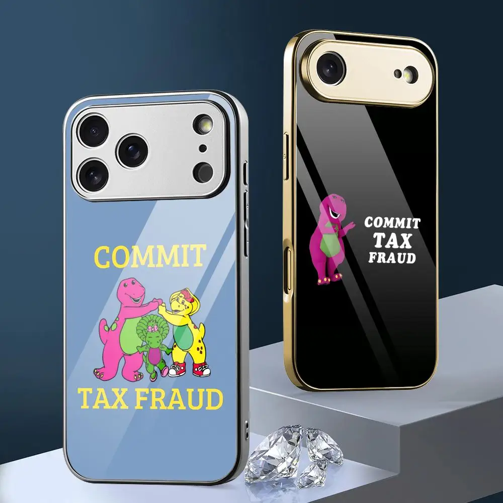 Barney C-Commit Tax Fraud Phone Case For iPhone 17 16 15 14 13 Pro Max Plus Electroplated Metal Case Glass Back Cover
Barney C-Commit Tax Fraud Phone Case For iPhone 17 16 15 14 13 Pro Max Plus Electroplated Metal Case Glass Back Cover