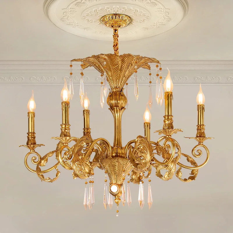 French Copper Crystal Antique Chandelier Living Room Dining Study Bedroom Lighting European Villa Luxury Brass Pendant Lamp
French Copper Crystal Antique Chandelier Living Room Dining Study Bedroom Lighting European Villa Luxury Brass Pendant Lamp