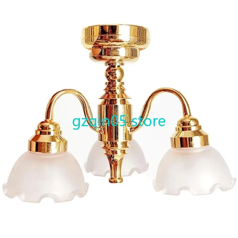 H055 Gold Base Dollhouses Chandelier Three Head 1/12 Scale for Living Room Bedroom
H055 Gold Base Dollhouses Chandelier Three Head 1/12 Scale for Living Room Bedroom