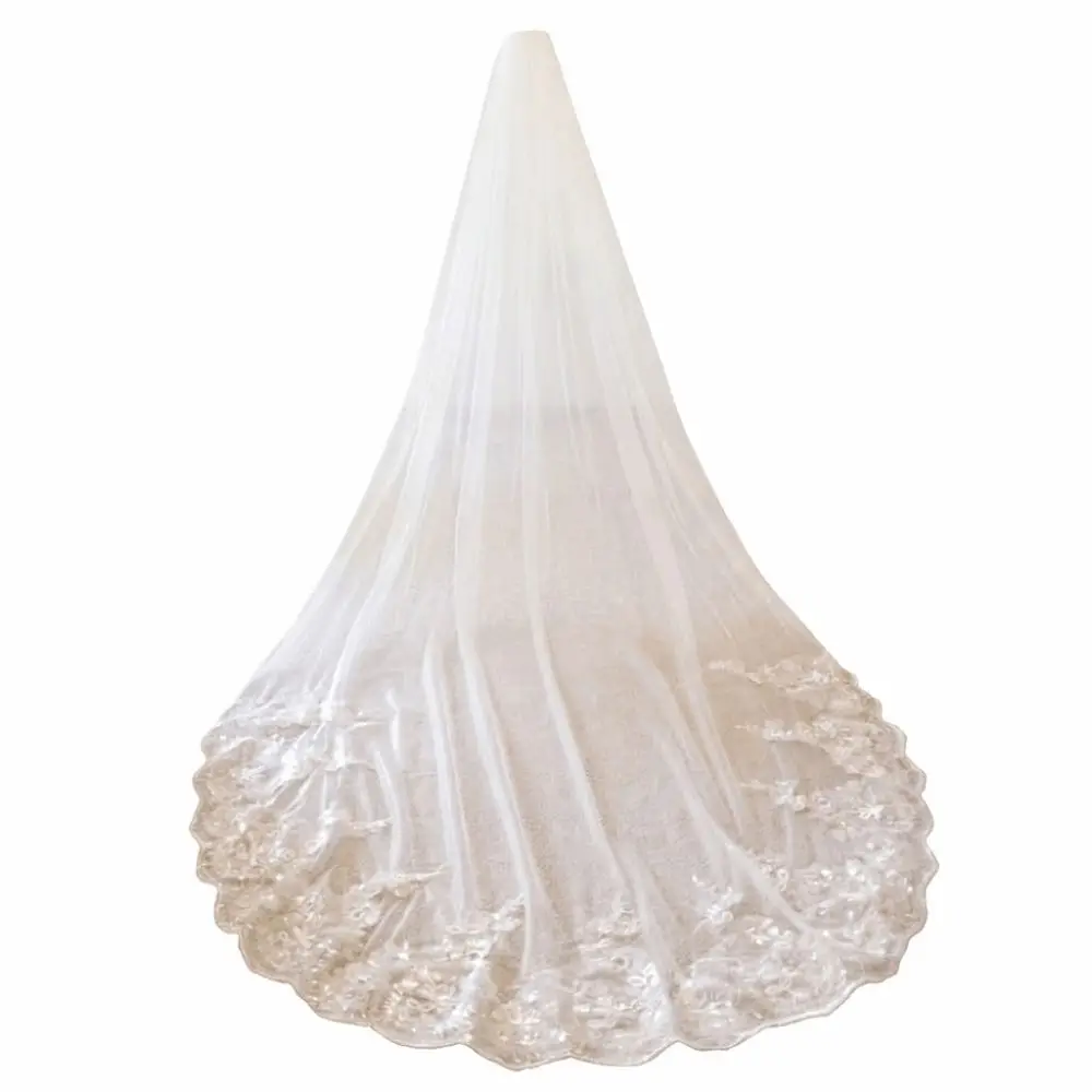 Sequin Lace Lace Bridal Veil 3M/4M Long Veil with Comb White Wedding Veil Luxurious Black White Mesh Bridal Veil
Sequin Lace Lace Bridal Veil 3M/4M Long Veil with Comb White Wedding Veil Luxurious Black White Mesh Bridal Veil