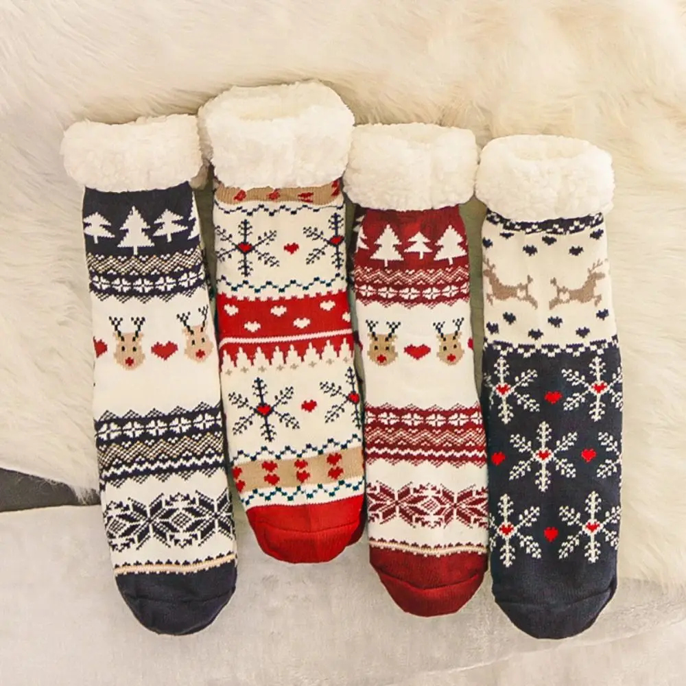 1Pair Warm Sock Slippers New Non-slip Winter Christmas Floor Socks Plush Cotton Carpet Socks For Women
1Pair Warm Sock Slippers New Non-slip Winter Christmas Floor Socks Plush Cotton Carpet Socks For Women