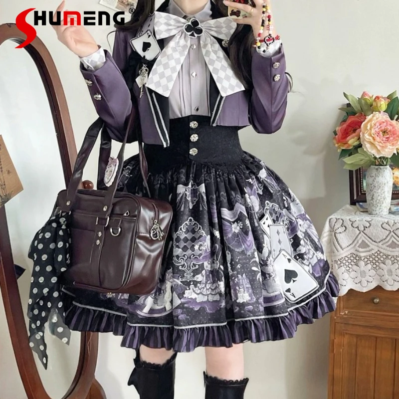 Original Gothic Lolita Skirt Set Japanese College Style Jk Uniform Set Girls Sweet Cool Fashion Y2k Coat Shirt Skirt 3-piece Set
Original Gothic Lolita Skirt Set Japanese College Style Jk Uniform Set Girls Sweet Cool Fashion Y2k Coat Shirt Skirt 3-piece Set