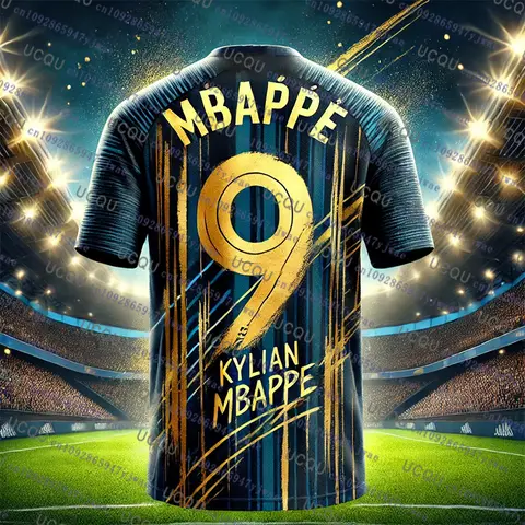 2025 New Special Edition Mbappé No.9 Football Jersey Overszied Training Uniform Breathable Quick Dry Fashion Tshirt Kid/Adult