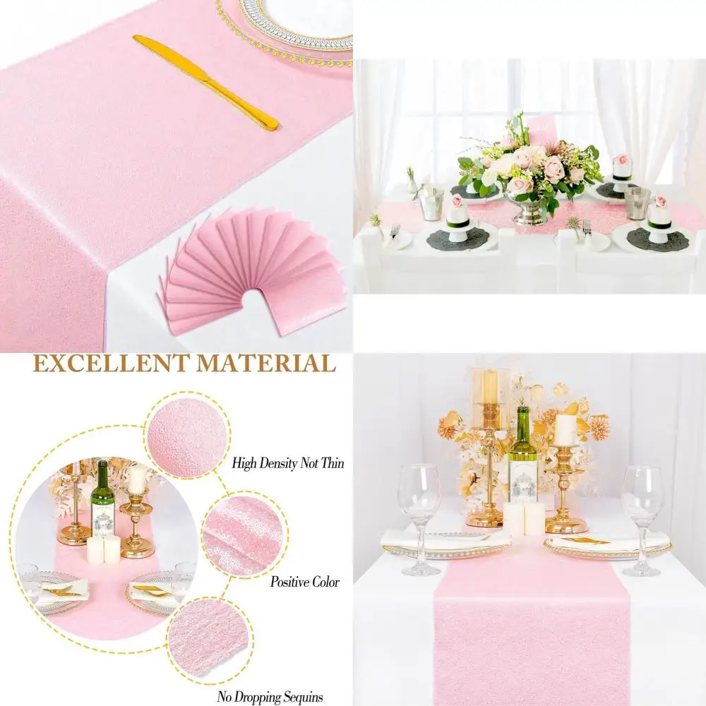 15 Pack Sequin Table Runners - Light Pink for Weddings, Baby Showers & Party Decorations
15 Pack Sequin Table Runners - Light Pink for Weddings, Baby Showers & Party Decorations