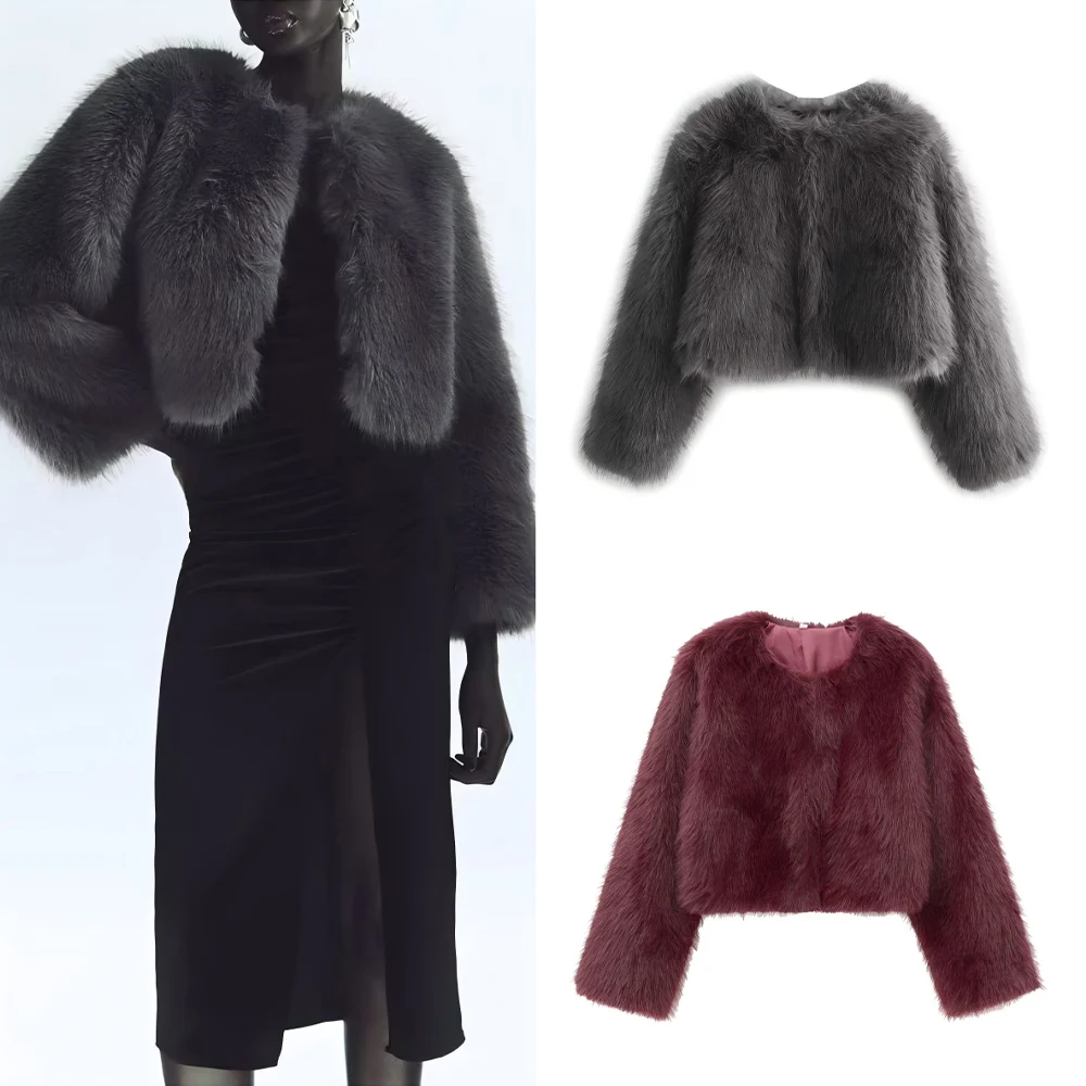 Women's Winter new faux fur effect short round neck jacket Coat retro long sleeved buttoned women's Coat chic top
Women's Winter new faux fur effect short round neck jacket Coat retro long sleeved buttoned women's Coat chic top