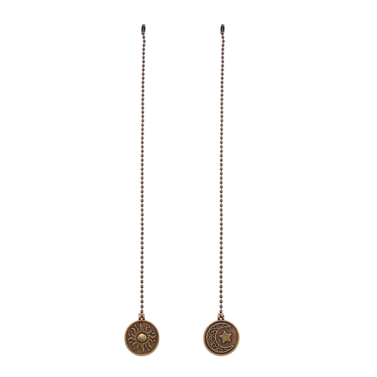 ABZV-2Pcs Ceiling Fan Pull Chain Set Sun & Moon Pattern Pull Chains Extension Copper Beaded Ball Fan Pull Chain with Ornament
ABZV-2Pcs Ceiling Fan Pull Chain Set Sun & Moon Pattern Pull Chains Extension Copper Beaded Ball Fan Pull Chain with Ornament