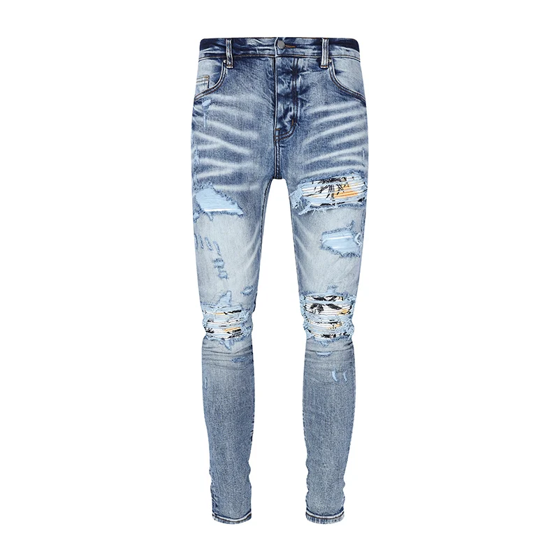 Street Fashion Men Jeans Retro Light Blue Stretch Slim Fit Ripped Jeans Men Patched Designer Hip Hop Brand Denim Pants Hombre
Street Fashion Men Jeans Retro Light Blue Stretch Slim Fit Ripped Jeans Men Patched Designer Hip Hop Brand Denim Pants Hombre