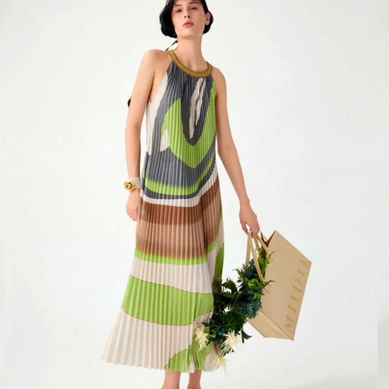 Women Summer Dresses Sleeveless Stretched Pleated Printed Dress Graceful Bohemian Long Partyvestidos Party Nice Dresses NZ64
Women Summer Dresses Sleeveless Stretched Pleated Printed Dress Graceful Bohemian Long Partyvestidos Party Nice Dresses NZ64